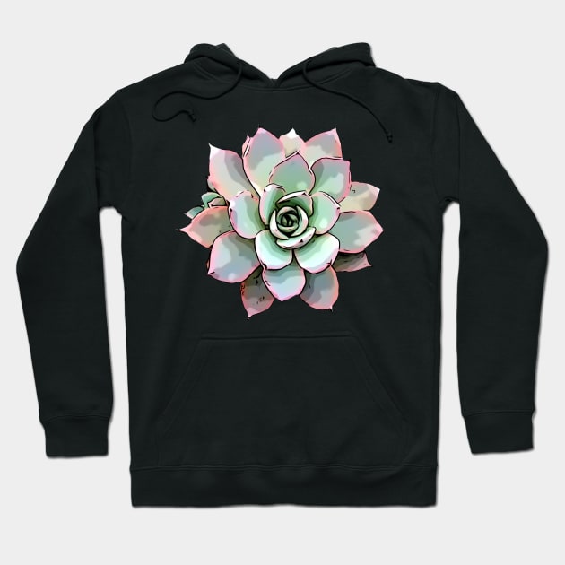 White Rose Echeveria Hoodie by DestructoKitty